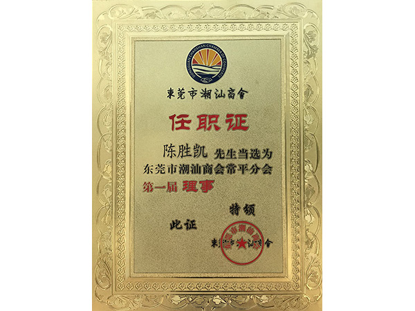 榴莲网站视频APP金属荣誉：潮汕商会理事